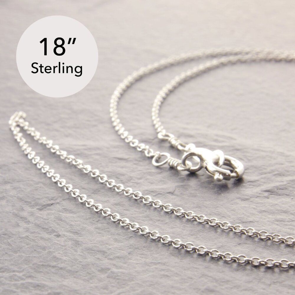18" Dainty Sterling Silver Simple Necklace (#8-3280-1sd-sp) by Megu's Attic